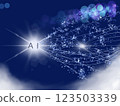 一幅描繪閃亮人工智慧的畫作 123503339