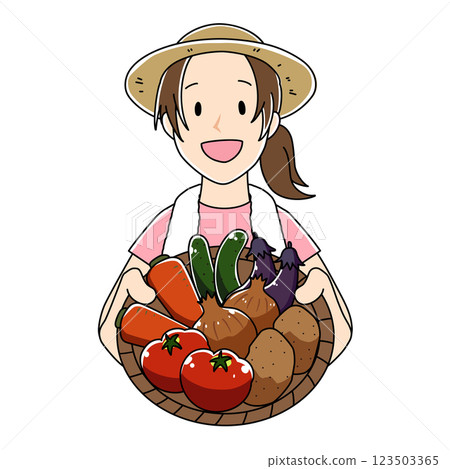 A woman holding vegetables with a gentle touch A woman holding vegetables with a gentle touch 123503365