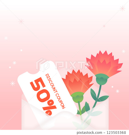 mother's day carnations with letter template 123503368