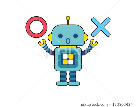 Cute robot characters: Maru and X Cute robot characters: Maru and X 123503424