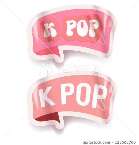 K-pop pink emblem pink sticker isolated on white. Korean pop music sticker, tag, retro label, banner, ribbon, label png K-pop pink emblem pink sticker isolated on white. Korean pop music sticker, tag, retro label, banner, ribbon, label png 123503700