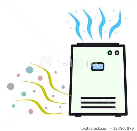 空氣清淨機圖示，可去除病毒和花粉，創造潔淨空間 123503879
