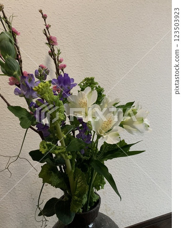 A flower living in a vase 123503923