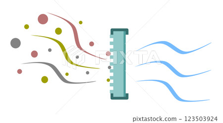 去除花粉和病毒以輸送潔淨空氣的過濾器圖示 123503924