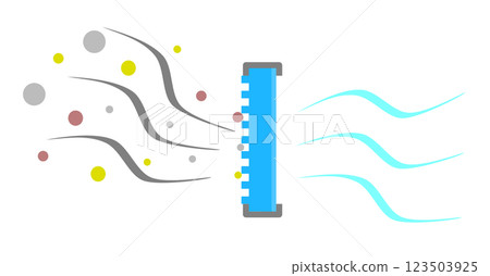 Illustration of a filter that removes pollen and viruses to send clean air 123503925
