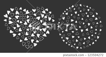 Heart shape hearts and Circular Background Light on dark. St Valentines Day or White Day greeting Heart shape hearts and Circular Background Light on dark. St Valentines Day or White Day greeting 123504272