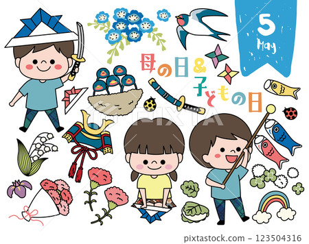 5月手寫設定素材 123504316