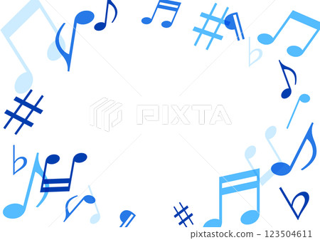 音符，音樂框架插圖藍色 123504611