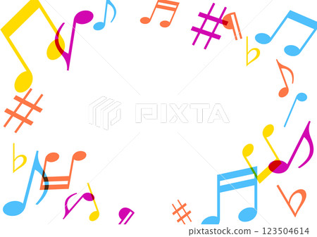 音符、音樂框架插圖 123504614