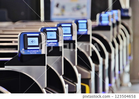 Contactless ticket gates at Yumeshima Station (Osaka) Contactless ticket gates at Yumeshima Station (Osaka) 123504658