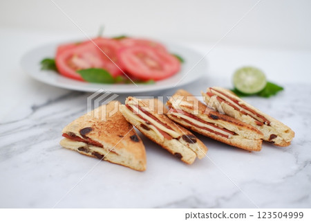 french toast with tomatoes french toast with tomatoes 123504999