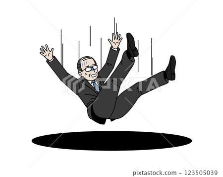 一名中年男子，一名辦公室職員陷入陷阱的插圖 123505039