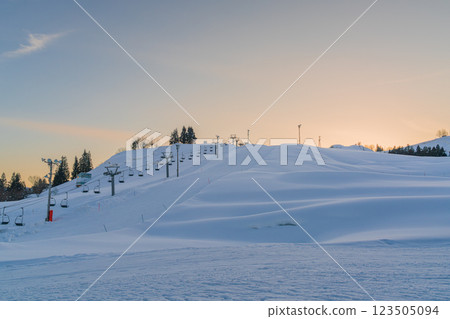 Ski resort at dusk Ski resort at dusk 123505094