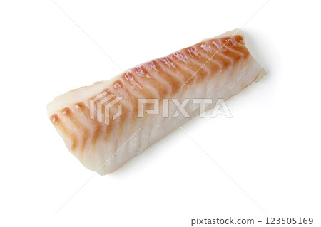fresh frozen cod fish fillet isolated on white background fresh frozen cod fish fillet isolated on white background 123505169