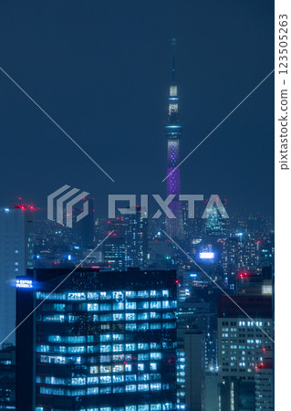 Sky tree floating in the night sky 123505263