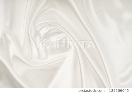 Smooth elegant white silk or satin luxury cloth texture can use as wedding background. 123506045