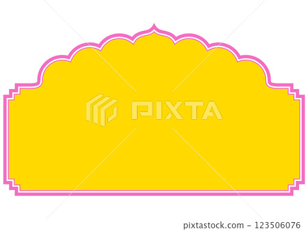 亞洲風格的標題框架。向量資料。 123506076