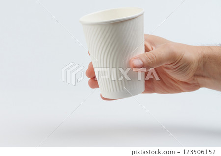 Blank white paper cup 123506152