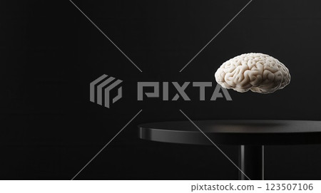 Floating Human Brain Model on Black Background for Scientific and Educational Use 123507106