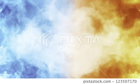 Colorful Smoke Background with Blue and Orange Hues for Creative Designs 123507170