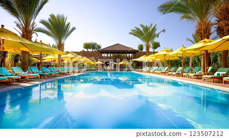 豪華度假村泳池 123507212