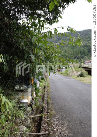 Abandoned car on the roadside 123507262
