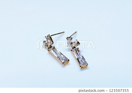 Beautiful gold cubic zirconia earrings 123507355