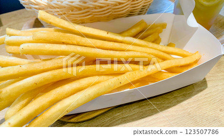 Fast food long fries Fast food long fries 123507786