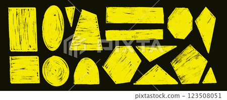 Kids crayon geometric shapes set. Text boxes maker textured frames. Rounded and square highlighting figures. Vector hand drawn quotation stickers shapes. grunge geometry callout design isolated Kids crayon geometric shapes set. Text boxes maker textured frames. Rounded and square highlighting figures. Vector hand drawn quotation stickers shapes. grunge geometry callout design isolated 123508051