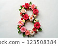 A Beautiful Floral Number 8 Arrangement Perfect for All Types of Celebrations and Events 123508384