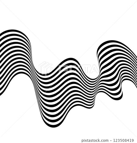 Black and white wave. Abstract vector background illusion. Eps 10 123508419