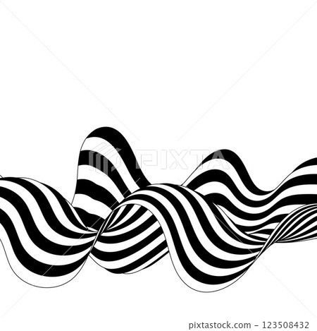 Abstract stripes of black and white waves. Background of wave Abstract stripes of black and white waves. Background of wave 123508432