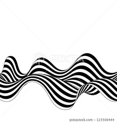 Abstract stripes of black and white waves. Background of wave lines of optical art. Eps 10 123508444