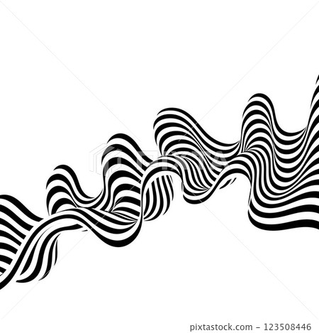 Black and white curved line stripe wave. Abstract background. Eps 10 Black and white curved line stripe wave. Abstract background. Eps 10 123508446