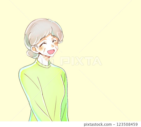 微笑的祖母,上身 微笑的祖母,上身 123508459