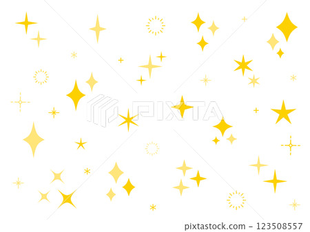 Yellow sparkling simple cute icon set 123508557