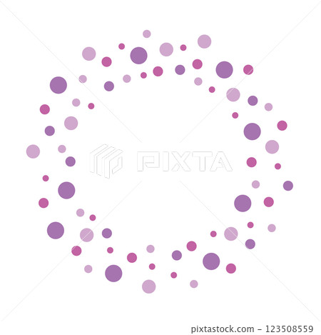 Polka dot frame purple circle round 123508559