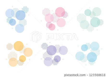 Polka dots glitter colorful decoration set vector 123508618