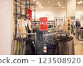 discounts in a store in a shopping mall 123508920