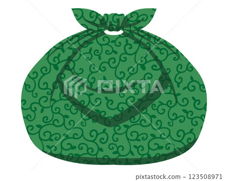 Illustration of arabesque pattern furoshiki wrapping 123508971