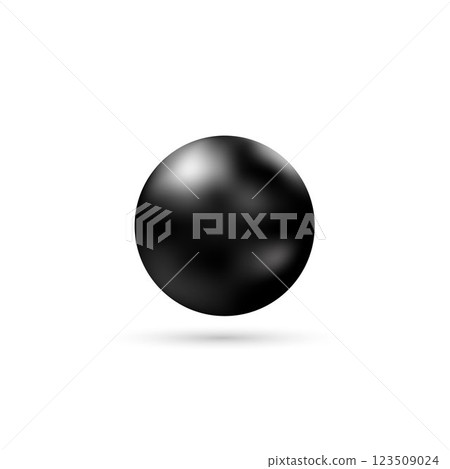 Abstract vector design element. Black Pearl with shadow. Eps 10 123509024