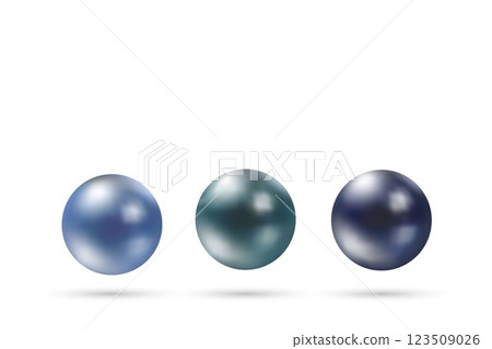 Color set glossy bubbles. Background with realistic 3d balls. Abstract minimal design. Vector illustration. Eps 10 123509026