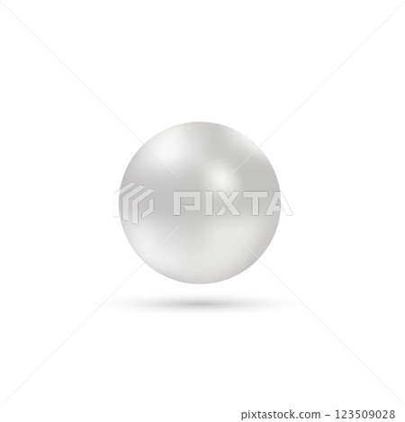 Realistic natural pearl. Jewel gems. Shiny silver ball isolated on white background. Vector jewelry sphere. Eps 10 Realistic natural pearl. Jewel gems. Shiny silver ball isolated on white background. Vector jewelry sphere. Eps 10 123509028