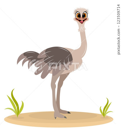 Cute zoo. Vector birds. Funny ostrich. Vector animals collection. Children's flat vector illustrations. Cute zoo. Vector birds. Funny ostrich. Vector animals collection. Children's flat vector illustrations. 123509714
