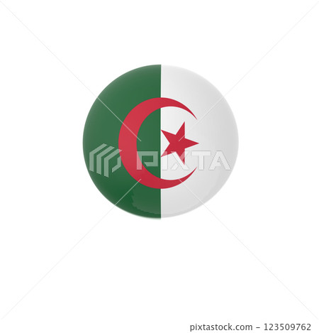 Algeria glossy button flag 123509762