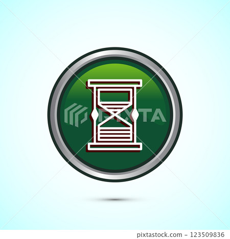 Sand clock icon design illustration. Hourglass symbol, Time measuring sign, Button design Sand clock icon design illustration. Hourglass symbol, Time measuring sign, Button design 123509836