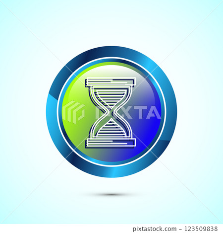 Sand clock icon design illustration. Hourglass symbol, Time measuring sign, Button design Sand clock icon design illustration. Hourglass symbol, Time measuring sign, Button design 123509838