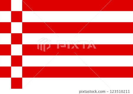 Official flag of Bremen. City in Germany. Illustration 123510211