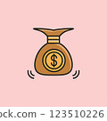 colored outline stack coins icon logo vector illustration design 123510226