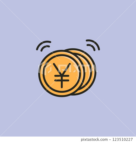 colored outline stack coins icon logo vector illustration design 123510227